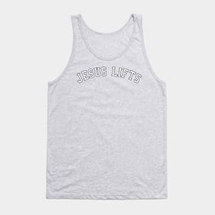 Jesus Lifts - Bold - White with Black Outline Tank Top